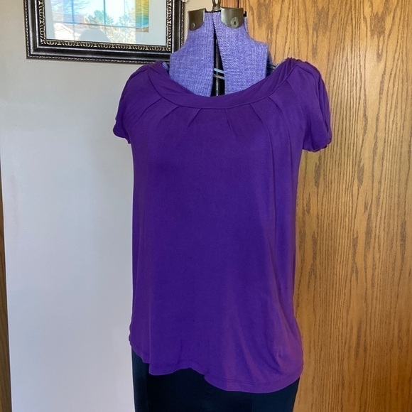 🦄 𝅺apt 9 Purple Cap Sleeve Top Sz S - Picture 9 of 9